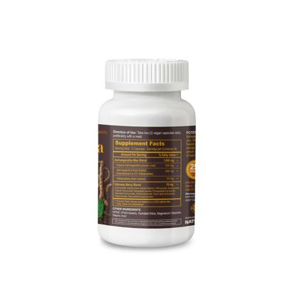 Ashwagandha Max - Organic Ashwagandha Powder Root Extract with Ultimate Berry Blend, Supports Relaxation, Mood Balance, Stress Relief, Sleep Muscle Recovery - 120 Vegan Capsules, 60 Day Supply