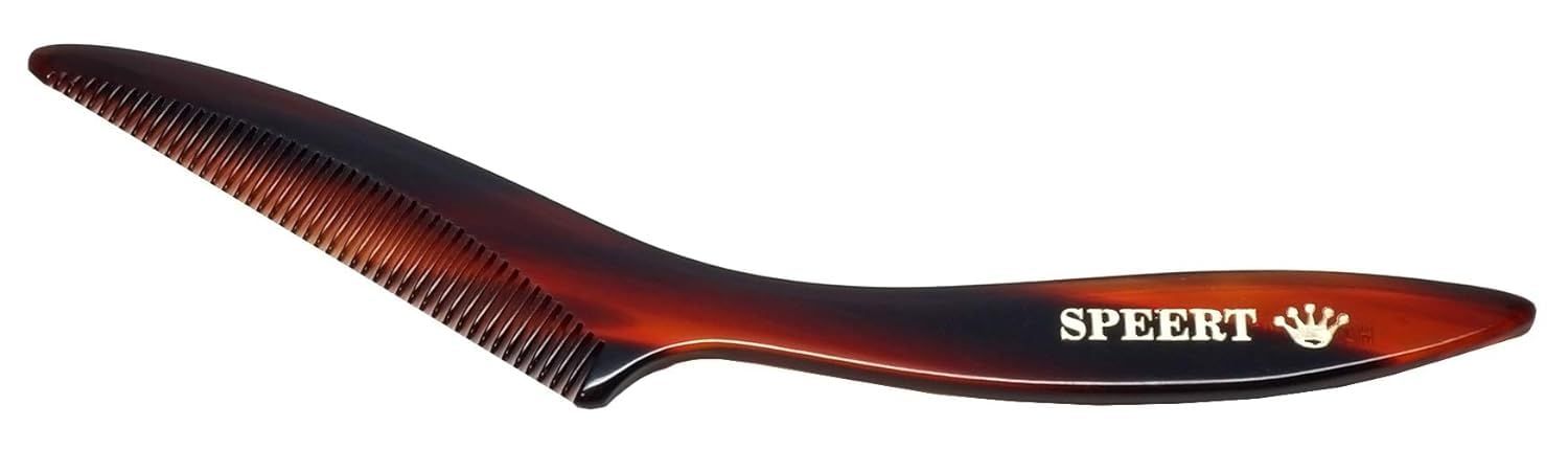 Speert 1617 Handmade Narrow Tooth Mustache Beard Comb Small Tortoise Havana Acetate Thick Coarse Fine Short Pocket Sized Facial Hair Grooming Tangle Free Beard Straightener Growth Care Styling Wet