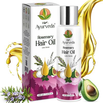 HIM AYURVEDA Rosemary Hair Oil Ayurvedic Hair Growth Oil for Men Women Best Hair Fall Control Scalp Nourishment Strengthens Thickens Hair SLS Paraben Free 100ml(pack of 1)