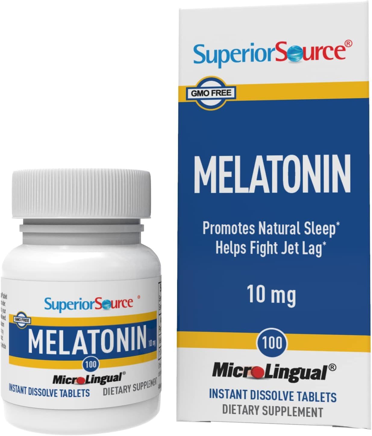 Superior Source Melatonin 10 mg - Healthy Sleep Support Supplement for Adults - Melatonin Formula with Chamomile Aids Relaxation Restful Sleep - 100 Sublingual Dissolving Tablets