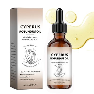 Cyperus Rotundus Oil, All Natural Cyperus Rotundus Oil For Hair Removal, Cypress Essential Serum Reduces Body Hair Growth, Moisturizes Soften The Skin, Shrink Pores, Suitable For All Skin Types 60ml
