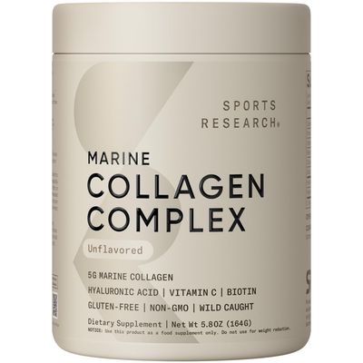 Sports Research Collagen Beauty Complex with Hyaluronic Acid, Vitamin C Biotin Pescatarian, Keto Certified Non-GMO Verified - Unflavored (30 Servings)