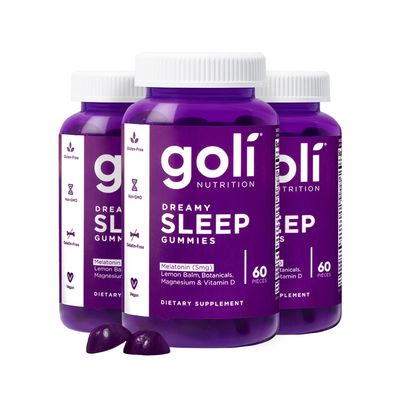 Goli Dreamy Sleep Gummy - 180 Count - Melatonin, Vitamin D, Magnesium, and Lemon Balm Extract - Gelatin-Free, Gluten-Free, Vegan Non-GMO