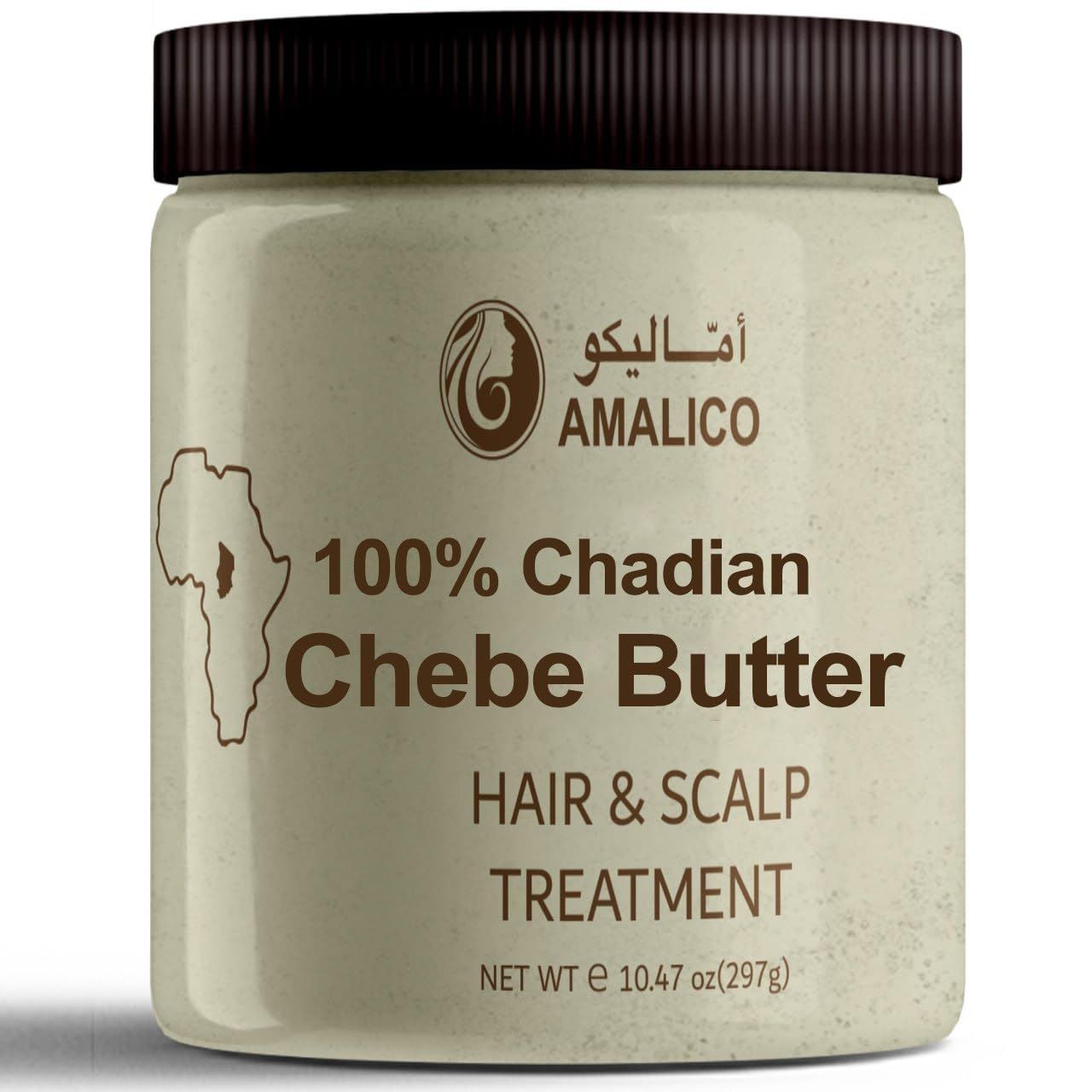 AMALICO Chebe Butter with Castor Oil for Hair Growth. Chebe Butter from Chad for Hair Growth and Scalp Treatment with Organic Castor Oil Hair Growth Oil for Hair Ends and Dry Scalp 297 GM