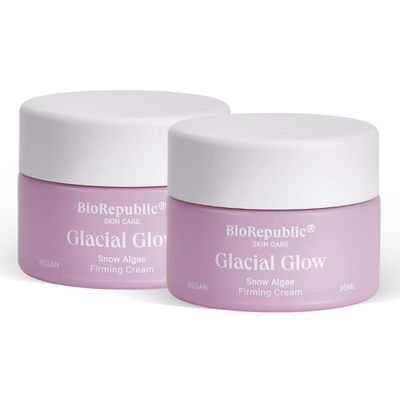 BioRepublic SkinCare Super Collagen Detox Glacial Algae Cream with Snow Algae, Niacinamide, Vitamin E Hyaluronic Acid - Brighten Revitalize Skin All Skin Types 100 Vegan 30mL - Pack of 2
