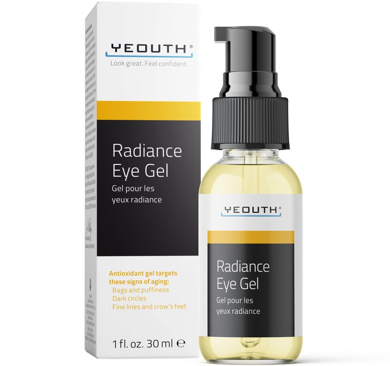 YEOUTH Under Eye Gel with Hyaluronic Acid for Puffiness, Under Eye Bags Circles, Hydrating Skincare for Tired-Looking Eyes 1oz