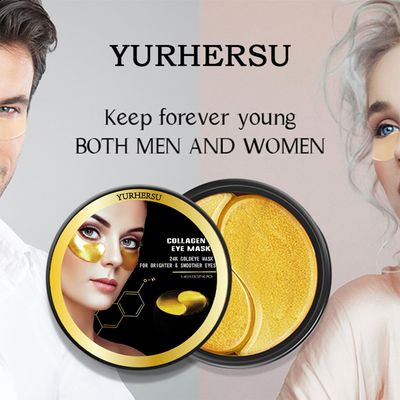 YURHERSU 24K Collagen Eye Mask 60 Pcs Moisturzing Eye Pads for Puffy Eyes, Dark Circles, Under Eye Bags, Anti-Wrinkle, Moisturizing, Eye Skin Care Fast Absorption Eye Patches Gel for Women Man