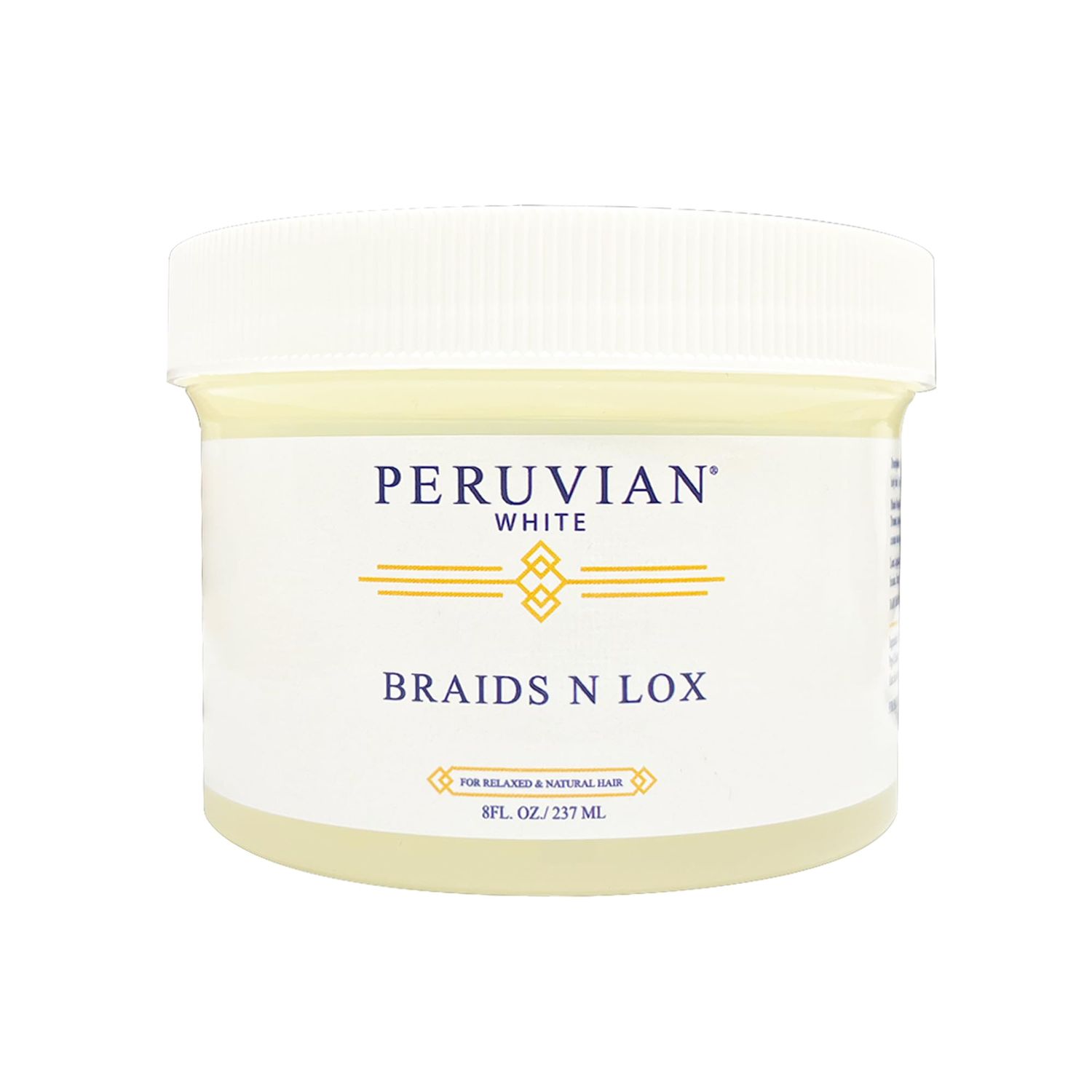 Peruvian white Braid, Loc, and Edge Gel for Relaxed Natural Hair (EXTRA HOLD), 8 oz. (Regular Unscented)