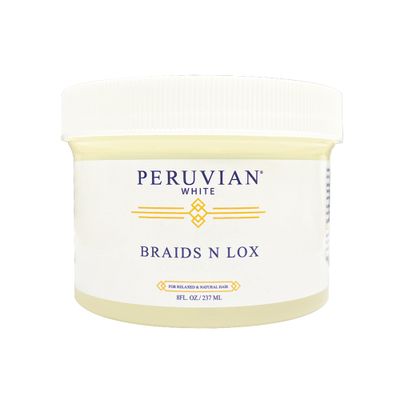 Peruvian white Braid, Loc, and Edge Gel for Relaxed Natural Hair (EXTRA HOLD), 8 oz. (Regular Unscented)