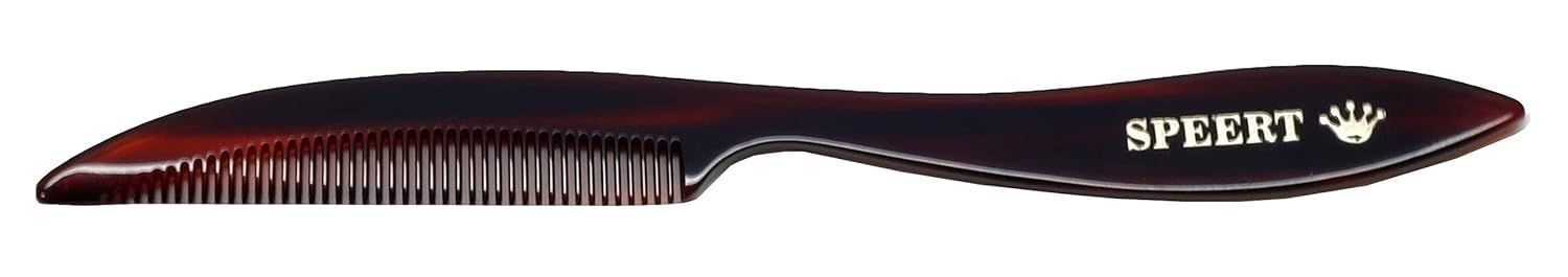 Speert 95 Handmade Narrow Tooth Mustache Beard Comb Small Tortoise Havana Acetate Thick Coarse Fine Short Pocket Sized Facial Hair Grooming Tangle Free Beard Straightener Growth Care Styling Wet Comb