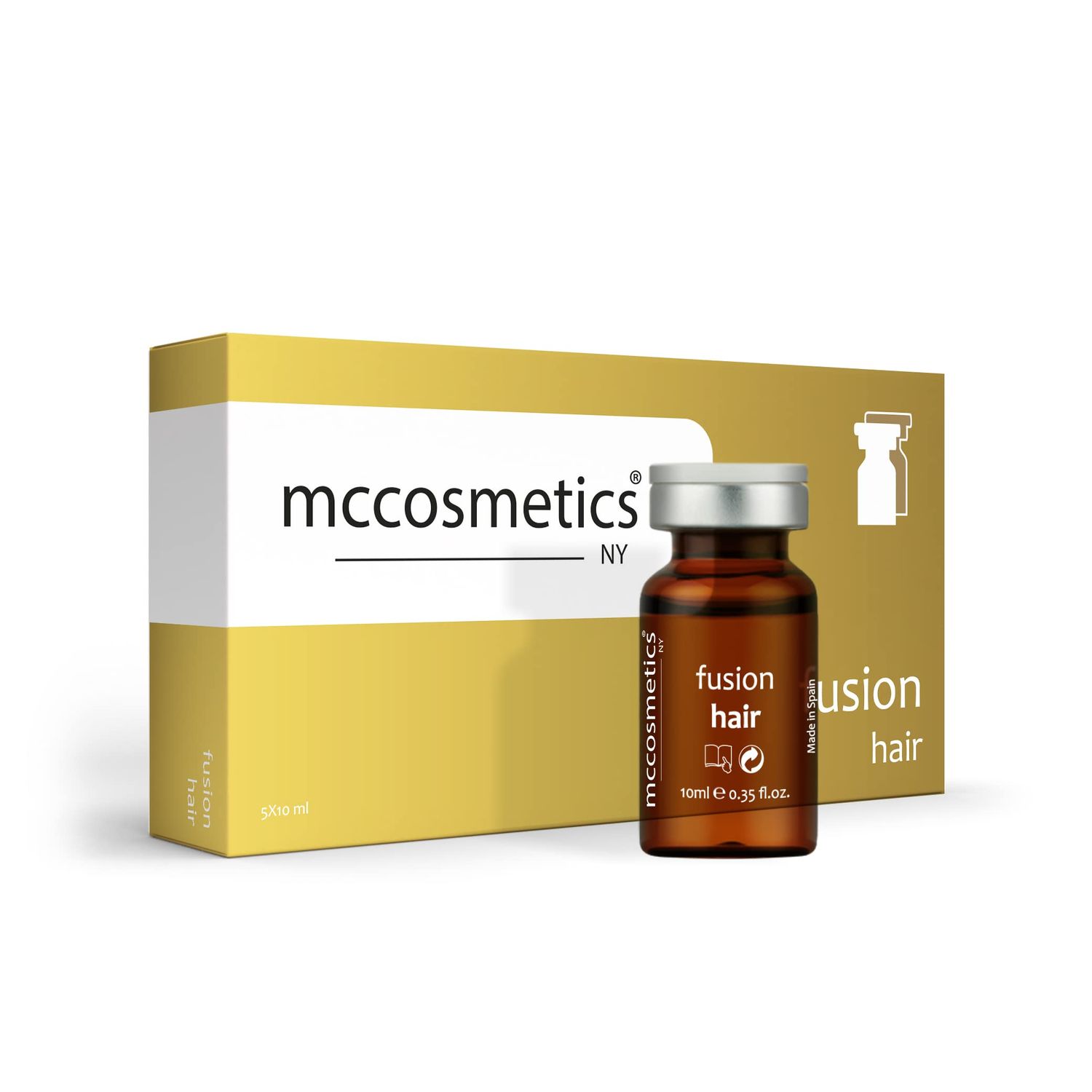 MCCosmetics NY Fusion Hair Glutathione, Pantenol, Biotin, Organic Silicon 5x10ml vials Made in Spain
