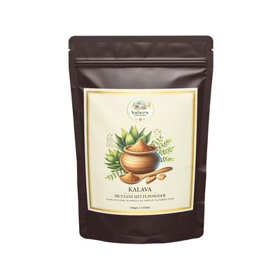 KALAVA Natural Multani Mitti Powder 100 Pure Fullers Earth for Clear, Glowing Skin Stronger Hair Face and Hair Care
