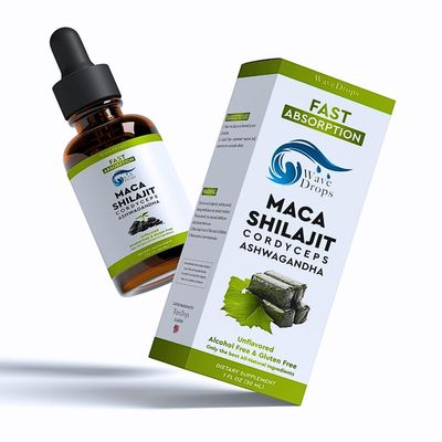 Generic Maca, Shilajit, Cordyceps, Ashwagandha Liquid Drops All Natural Ingredients Promotes Relaxation,Supports Sleep and Cognitive Function 1 Fl Oz