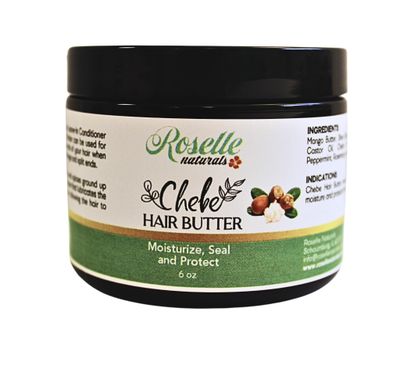 Roselle Naturals Chebe Hair Butter for Hair Growth - Made with Mango Butter, Shea Butter Authentic Chebe Powder from Chad, Africa. Moisturize, Seal Protect Natural Hair. (6 Ounce (Pack of 1))