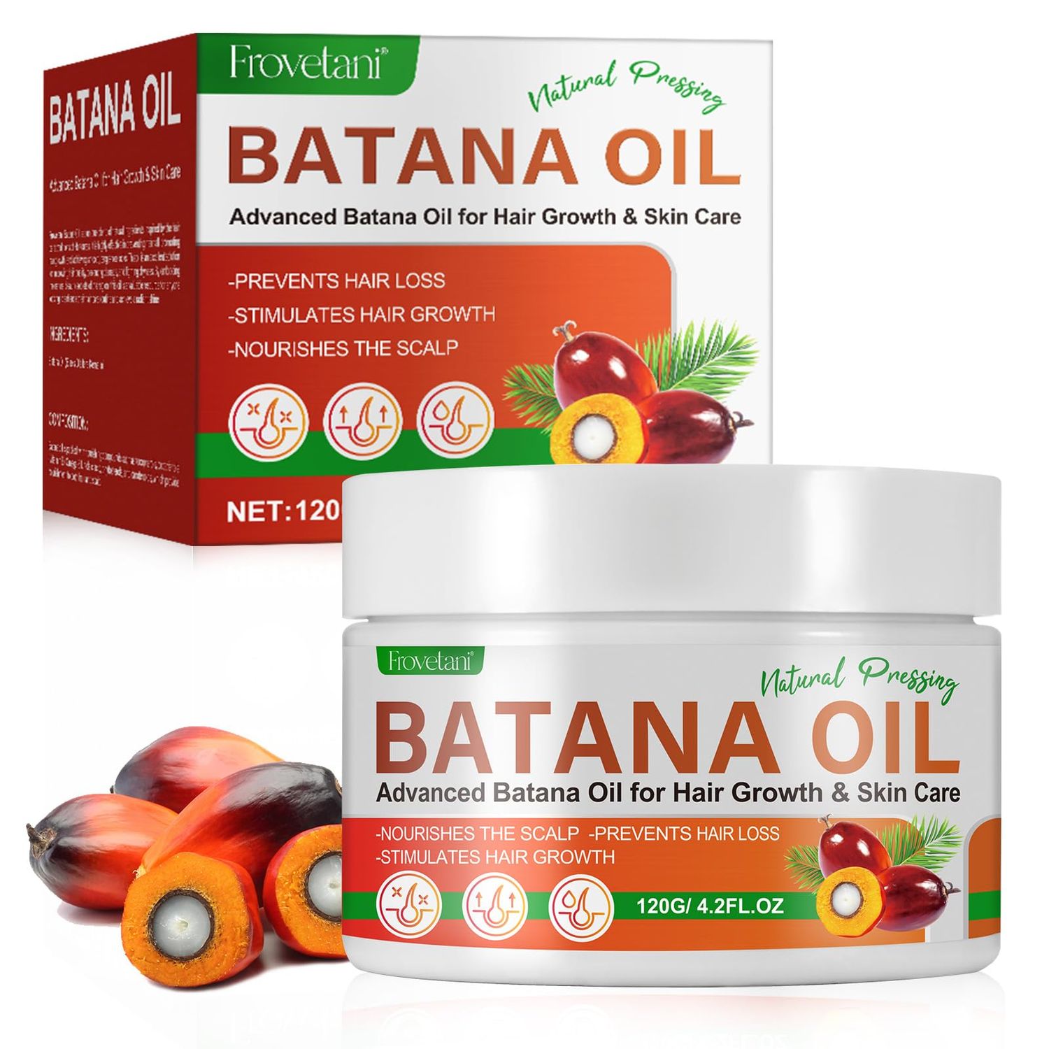 Batana Oil for Hair Growth and Repair - 100 Natural, Pure, Unrefined, Organic Oil to Prevent Hair Loss, Splitting, Dryness and Promote Thicker, Fuller, Healthier Hair