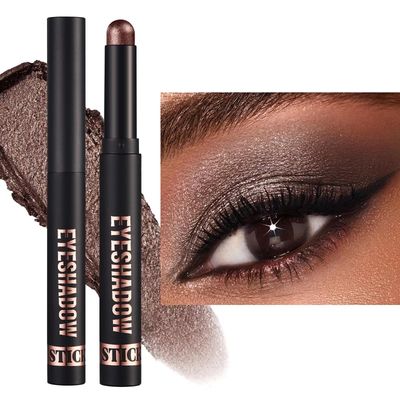 Mefyhtune Brown Eyeshadow Stick Cream Smooth Shimmer Eyeshadow Pencil, High Pigment Waterproof Long Lasting Eye Shadow Highlighter Stick, Multi-Dimensional Hypoallergenic eyeshadow Pen (09)