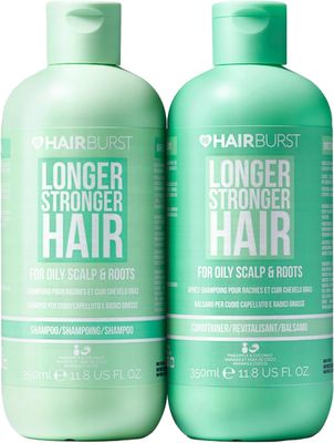 HAIR BURST Shampoo Conditioner Set for Oily Hair - Deep Cleansing, Purifying Hydrating with Tropical Aroma - Promotes Growth, Reduces Hair Loss-Free of SLS, Silicones Parabens - Made in UK