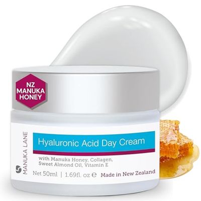 Manuka Lane Hyaluronic Acid Day Cream for Face and Neck with Oat Kernel Extract, Camellia Seed Oil Sweet Almond Oil Plant Based Formula Carefully formulated to keep your skin young and healthy!