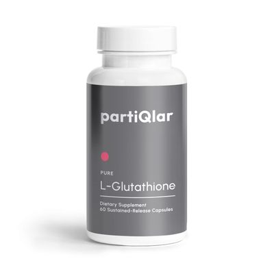 partiQlar Pure L-Glutathione 500mg - Antioxidant Support Detox Supplement - 2-Months Supply - Made in The USA - Reduced Glutathione Form - Sustained Release 60 Capsules