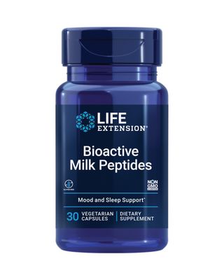Life Extension Bioactive Milk Peptides, Healthy Mood Support, Sleep Supplement, Relaxation, Milk peptides, Casein decapeptide, Hormone-Free, Gluten-Free, Non-GMO, Vegetarian, 30 Capsules