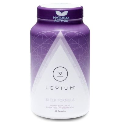 Levium Sleep Formula Supplement Natural Relaxation Aid Capsules with Melatonin, GABA, L-Theanine, Magnesium 60 Count Bottle - 30 Day Supply
