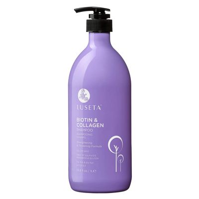 Halforange Luseta Biotin Collagen Shampoo Thickening for Hair Loss Fast Hair Growth - Infused with Argan Oil to Repair Damaged Dry Hair - Sulfate Free Paraben Free 33.8oz
