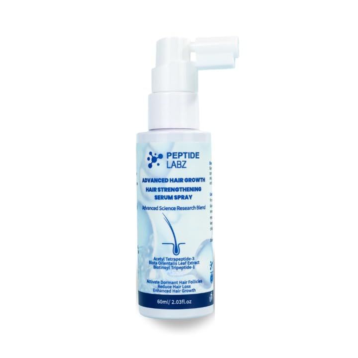 Peptide Hair Growth Serum Spray with Acetyl Tetrapeptide-3, Biotinoyl Tripeptide-1, and Caffeine - Advanced Hair Growth Formula