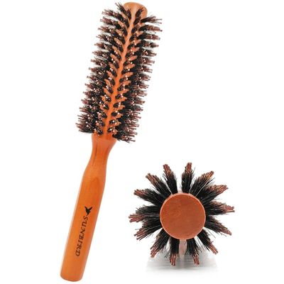 Bristle Round Brush Hair Curler Boar Bristle Round Brush For Blow Drying Volume,Styling Curling Curly Wavy Thick or Thin Hair on Men Women
