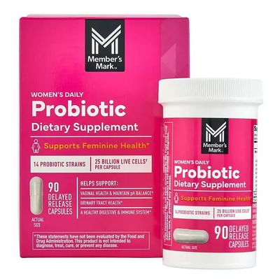 Members Mark Women&#39;s Daily Probiotic Supplement, 14 Strains, 25 Billion Live Cells, 90 Delayed Release Capsules