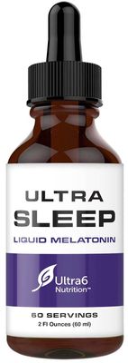 Ultra6 Nutrition Melatonin Drops with Valerian Root - Liquid Melatonin Sleeping Supplement with 5 HTP Passion Flower - A Liquid Sleep Aid Strength Blend for Adults