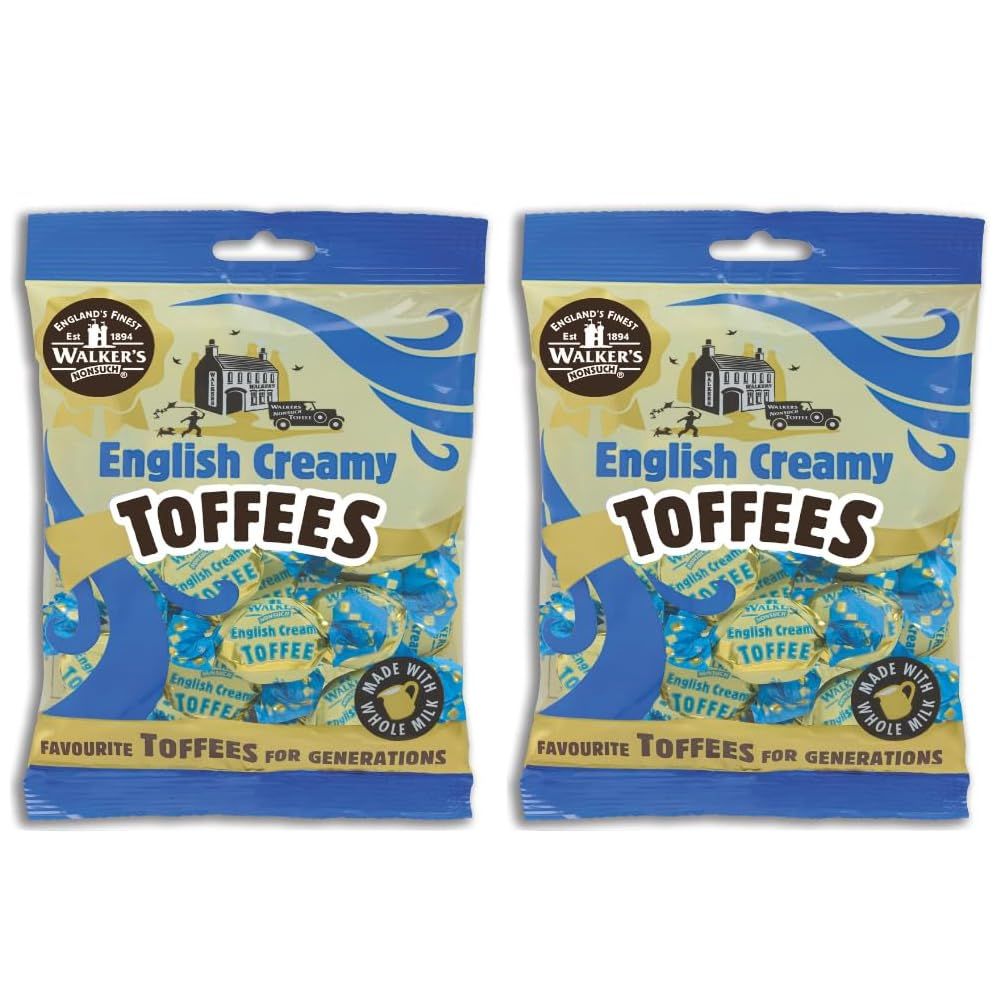 Walkers&#39; Nonsuch English Creamy Toffees with Whole Milk Butter Imported from UK Traditional British Sweets Classic English Toffee 5.29 Oz (Pack of 2)