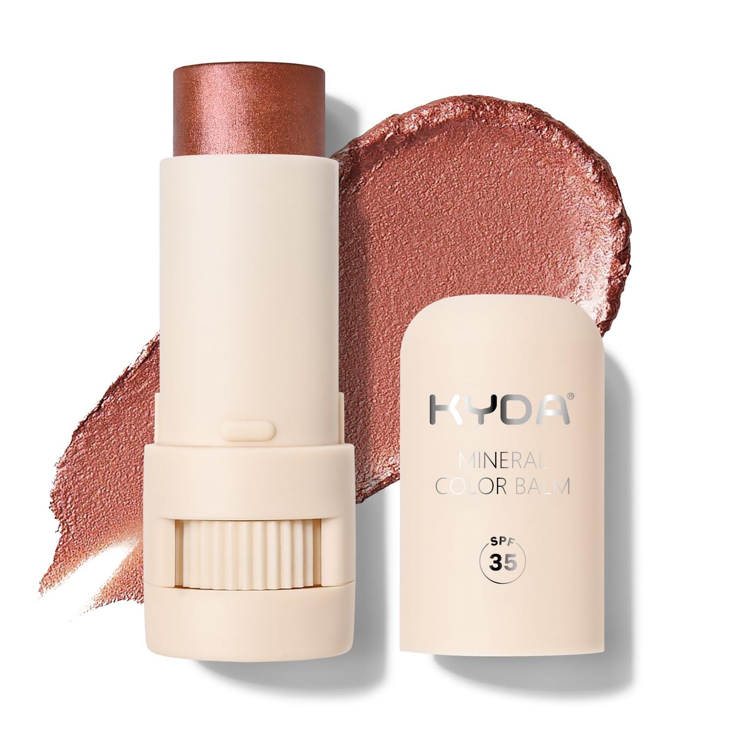KYDA Mineral Color Balm, SPF 35, Creamy Blendable Color for LipsCheeks, Buildable Shimmer Finish, Lightweight Formula, Multiuse Makeup Stick, CHERRY