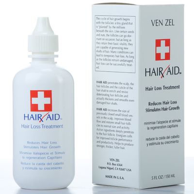 REXSOL Hair Aid Hair Loss Treatment Stimulates Hair Growth With pure Vitamin C E Yeast Cell Derivatives Ginseng, Rosemary, Burdock Ginkgo Biloba Extract. (150 ml 5 fl oz)