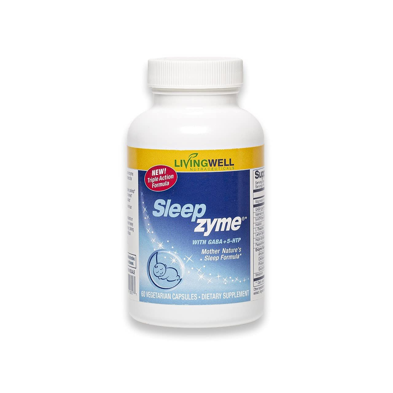 Sleepzyme - 60 Count - Natural Sleep Aid, Sleep Supplement with Natural Melatonin for Adults