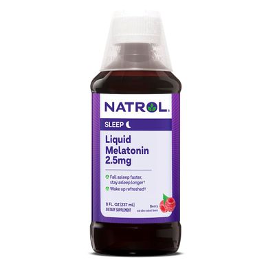 Natrol Liquid Melatonin 2.5mg, Berry-Flavored Dietary Supplement for Restful Sleep, 8 Fl Oz, 23 Day Supply