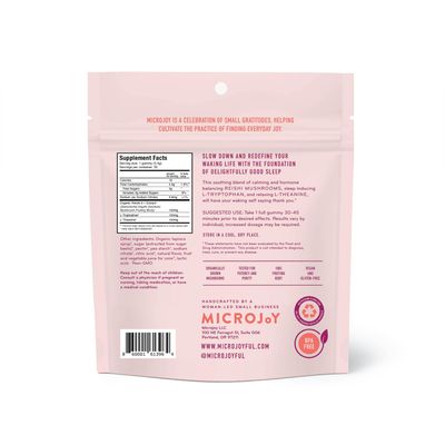 Microjoy Hibernate Gummies - Natural Sleep Aid with Reishi Mushroom - Stress Relief and Mood Support - Vegan, Non-GMO, Cherry Flavor (30 Gummies)