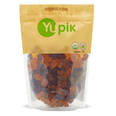 Yupik Organic Fruit Gummy Bears, Gelatin-Free, 1.1 lb (17.6 oz), Gluten-Free, Vegan, Non-GMO, Natural Colors Flavors, Made from Fruit Juice, Sweet Candy, Delicious Snack, Ideal for Gifting