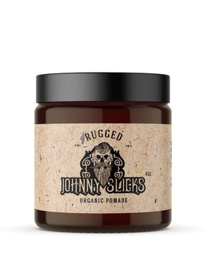Johnny Slicks Oil Based Pomade Organic Hair Styling for Men, Low to Medium Hold Promotes Healthy Hair Growth Helps Hydrate Dry Skin, (Rugged, 4 Ounce) Veteran Owned, USA Made.