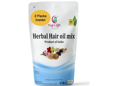 Yogis Gift Ayurvedic Herbal Hair Oil Mix 75 g x 2 packs 18 Essential Herbs For Growth 100 Natural Product Of India