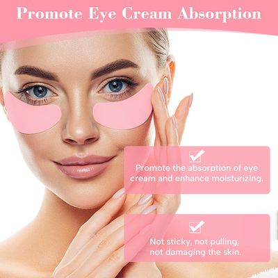 Sonfon Under Eye Patches, Reusable Under Wrinkle Silicone Mask Pink, Plump Fine Lines Wrinkles with Metal Eye Cream Applicator, Tin Case