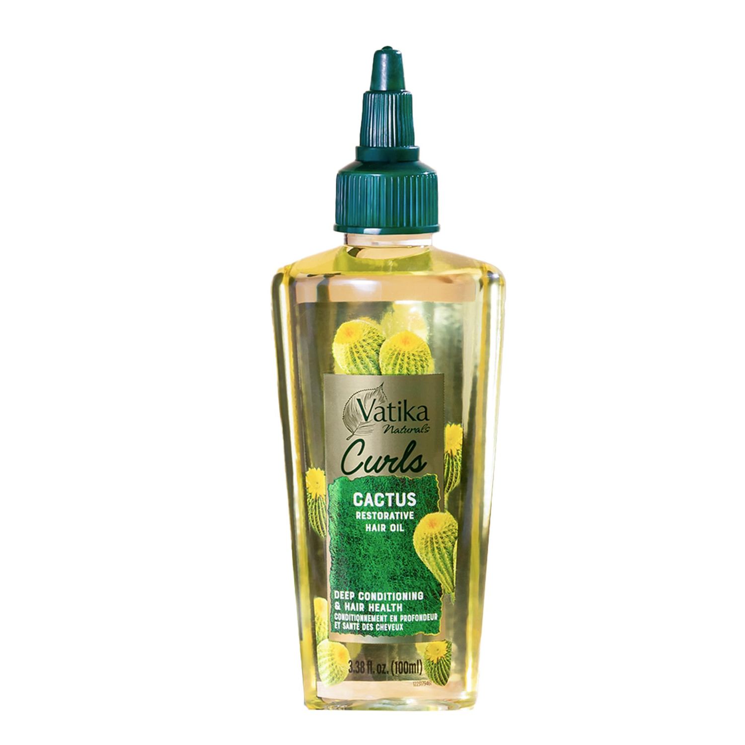 Vatika Naturals Curls Cactus Hair Oil 100 ml for Curls Split Ends Promotes Hair Growth, Nourishes Conditions Hair, Prevents Dandruff Cactus fruit extract Shea butter