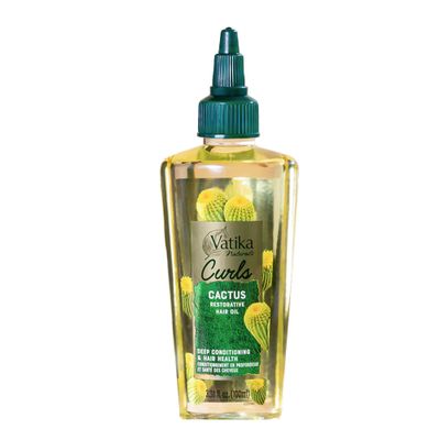Vatika Naturals Curls Cactus Hair Oil 100 ml for Curls Split Ends Promotes Hair Growth, Nourishes Conditions Hair, Prevents Dandruff Cactus fruit extract Shea butter