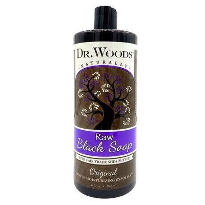 Dr. Woods Raw Black Moisturizing Castile Soap, 32 Ounce