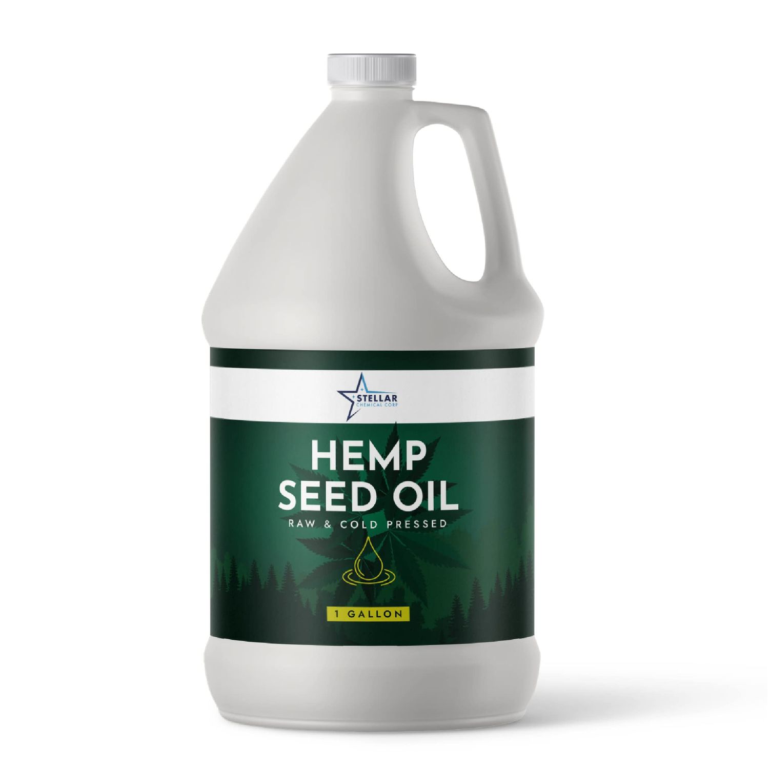 Stellar Chemical - Organic Cold-Pressed Unrefined Raw Hemp Seed Oil - Vegan - NON GMO -Gluten Free - Gluten Free - Keto -Rich in Omega 3 6 Fatty Acids (1 Gallon)
