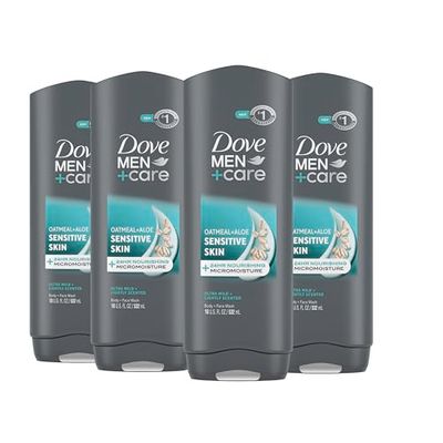 DOVE MEN CARE Sensitive Skin Body Face Wash 4 Count