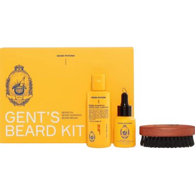 SEVEN POTIONS Beard Grooming Kit, Woodland Harmony. Includes Beard Oil, Shampoo and Brush for Ultimate Beard Care