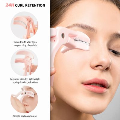 2 Style Eyelash Curler - Lash Curler with 2 Extra Silicone Replacement Pads, Achieve Perfect Curls in 5 Seconds - Quick Natural Curling for Long Lasting (Pink)