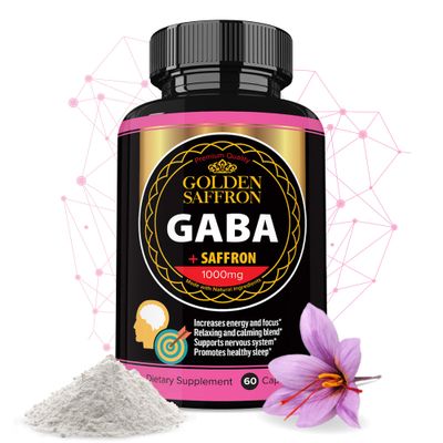 GOLDEN SAFFRON - GABA Saffron Extract Supplement - Unique and Powerful Non-GMO Supplement for Promoting Relaxation, Restful Sleep, and Mood Support - Made in The USA with No Added Sugar