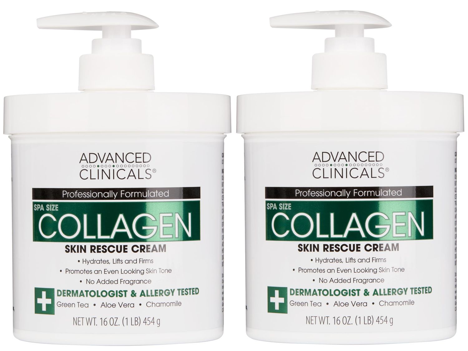 Advanced Clinicals Collagen Cream Body Lotion Face Moisturizer WVitamin E Skincare Moisturizing Collagen Lotion For Women, Men, Hand, Neck Improves Look Of Crepey Skin Uneven Dry Skin, 2pc