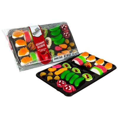 Raindrops - Gummy Candy Large Sushi Bento Box - Yummy Gummy Food Looks Just Like a Sushi - Men&#39;s Stocking Stuffer Ideas - (9.5 oz)